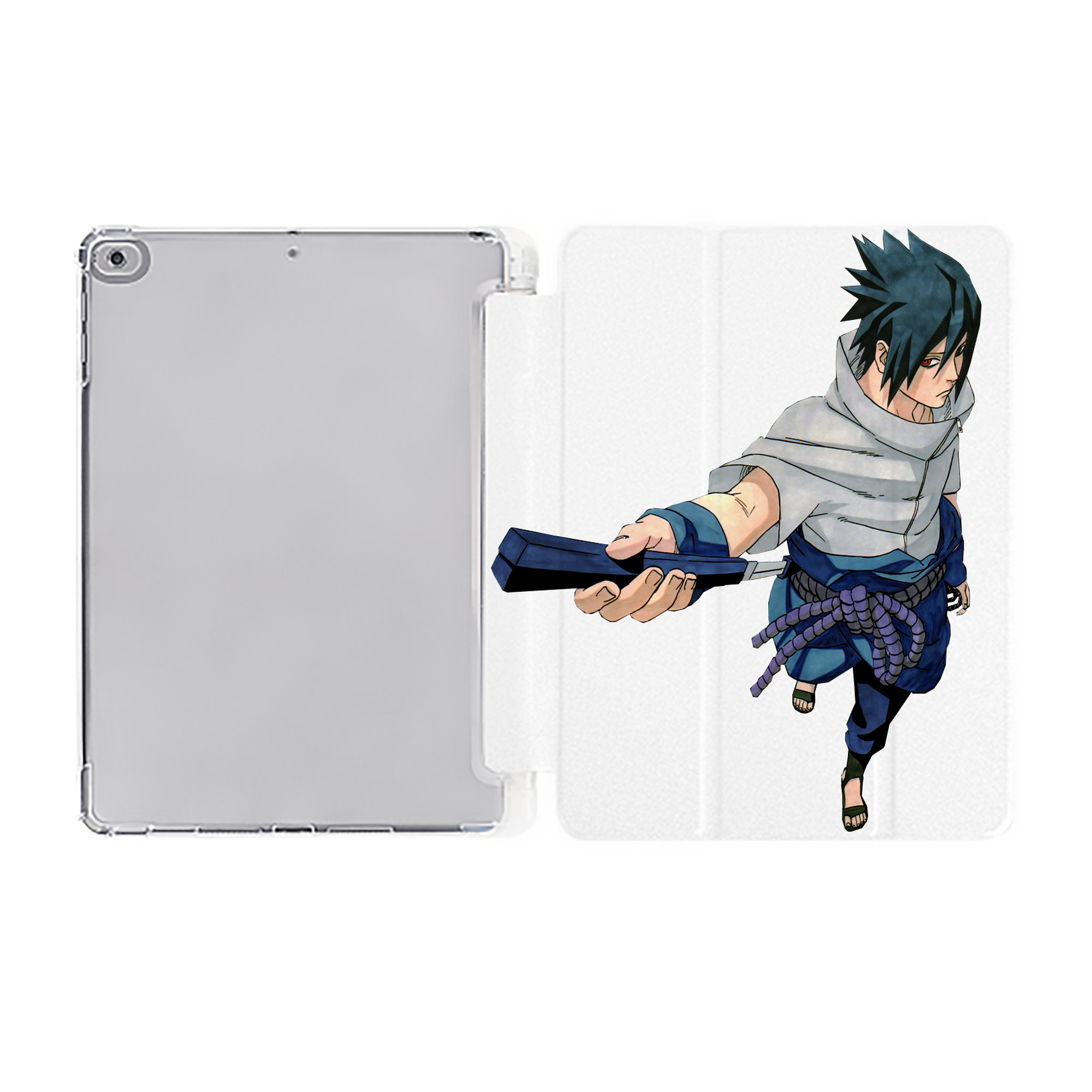 （画像用） NARUTO -ナルト- うちは サスケ Uchiha Sasuke IPad ケース ペン収納付き 三つ折りスタンド PUレザー×シリコン 対応機種9.5/10.5/10.9インチ